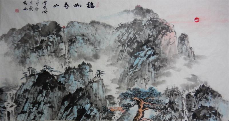 泰山著名山水畫家李長(zhǎng)洲作品欣賞