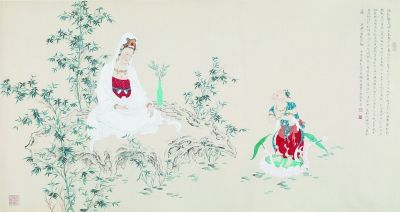善財(cái)童子拜觀音圖 93×185厘米 2013年 李巍松